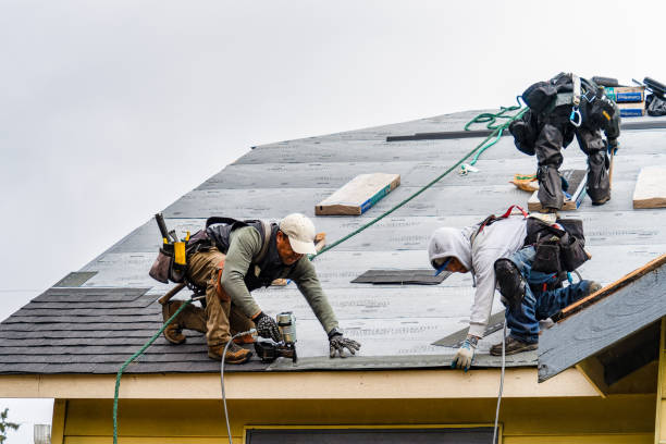 Professional Gutter Installation technician working in Roxboro, NC